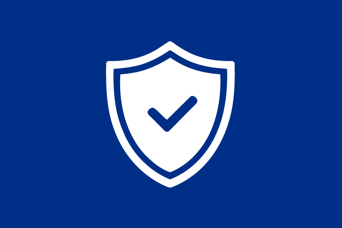icon of shield with a check mark in the center