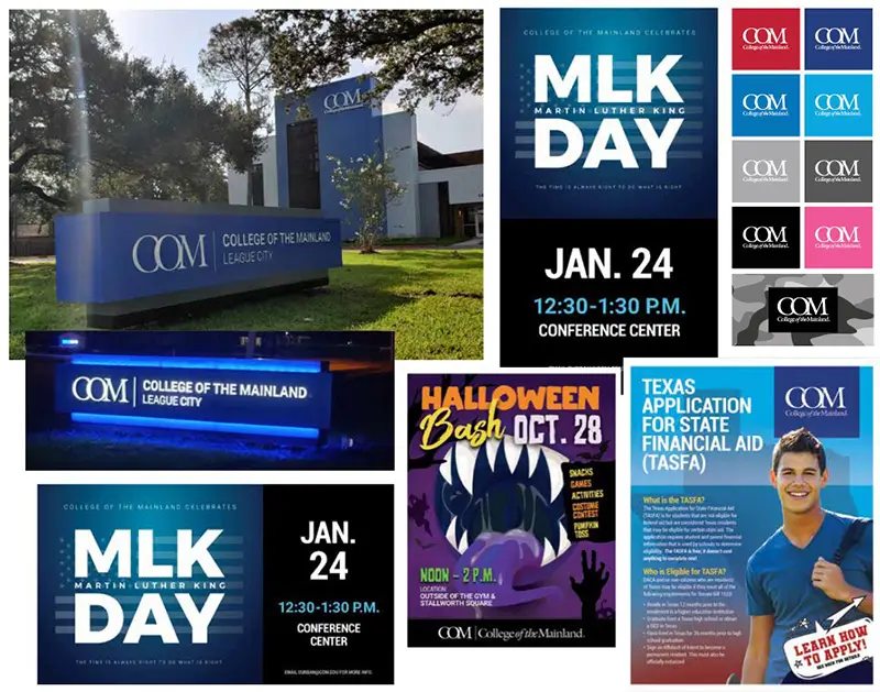 Example of Collage of COM marketing materials