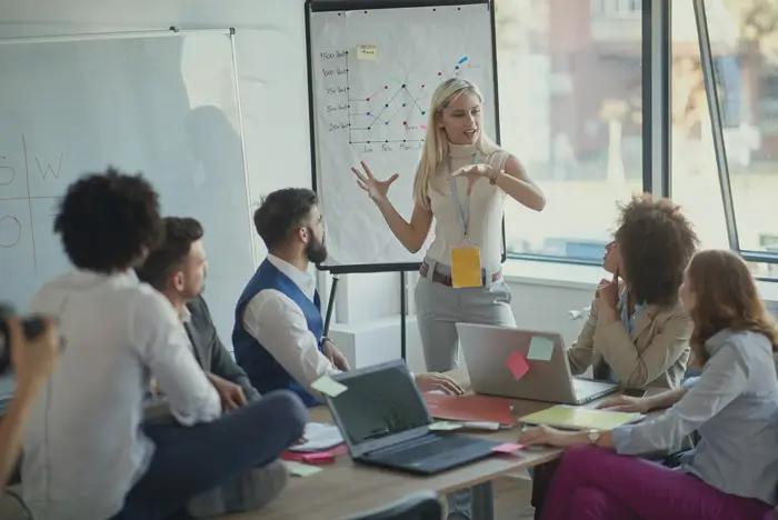 Business professionals in a strategy meeting