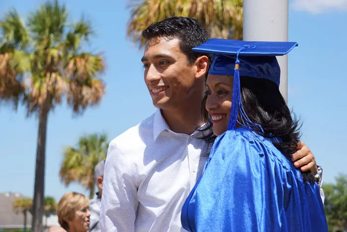 Adult Education graduate at ceremony