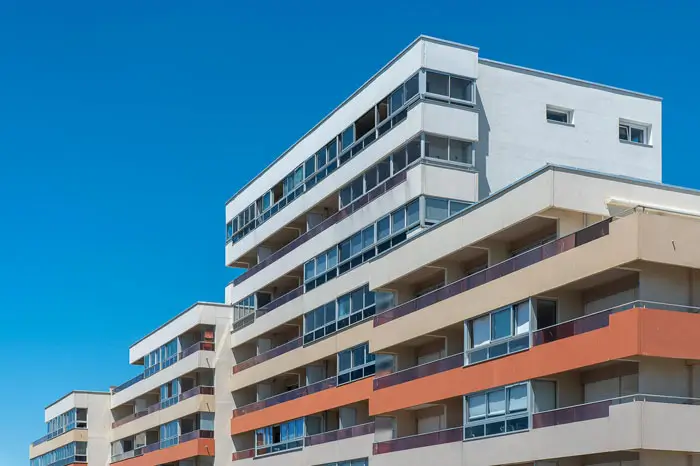 Outside shot of apartment building