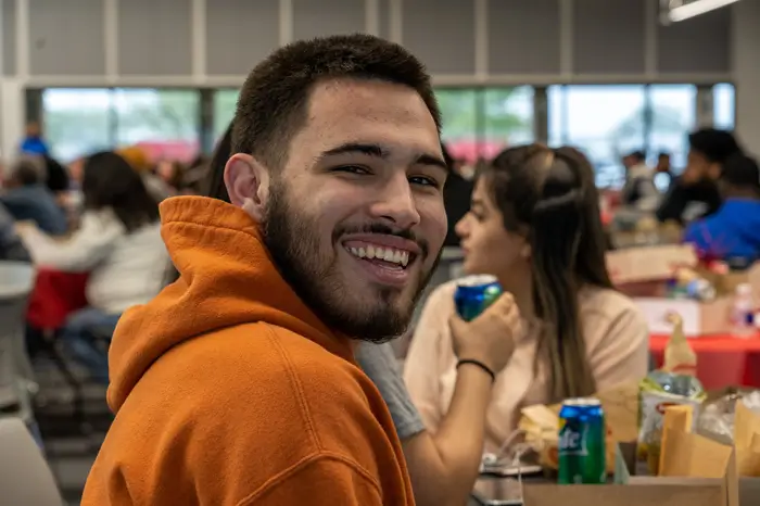 Smiling student at an event