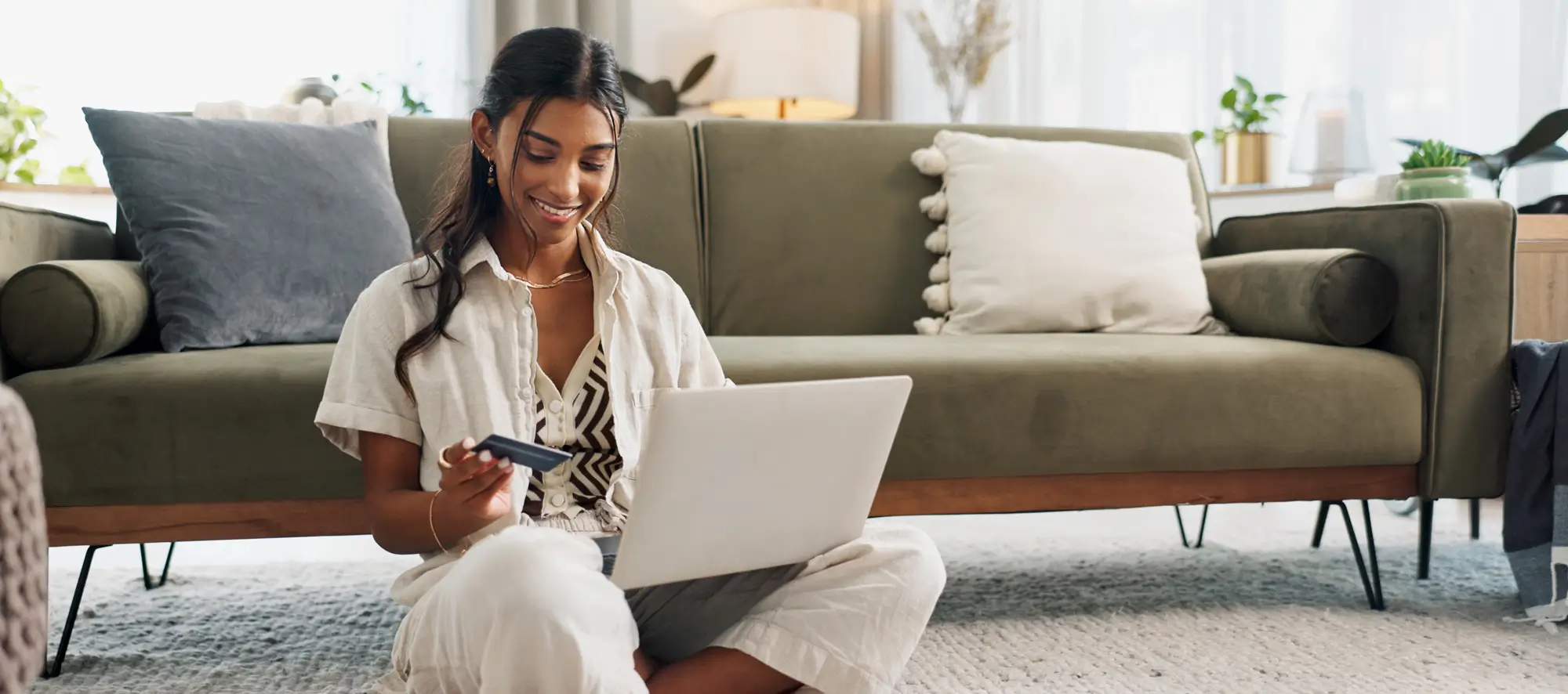 Young person typing on computer for internet banking, web subscription or loan
