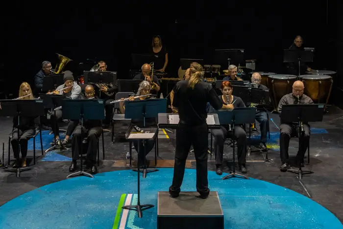 Concert band performing