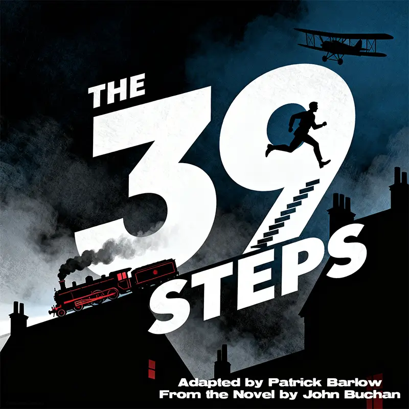 Theatre poster for The 39 Steps at college of the mainland