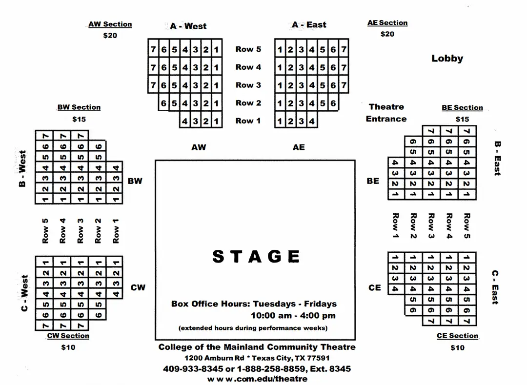 COM theatre seating chart