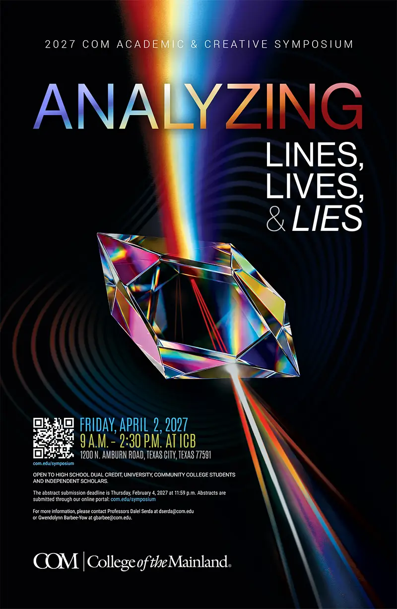 Poster for the 2027 College of the Mainland's Academic and Creative Symposium