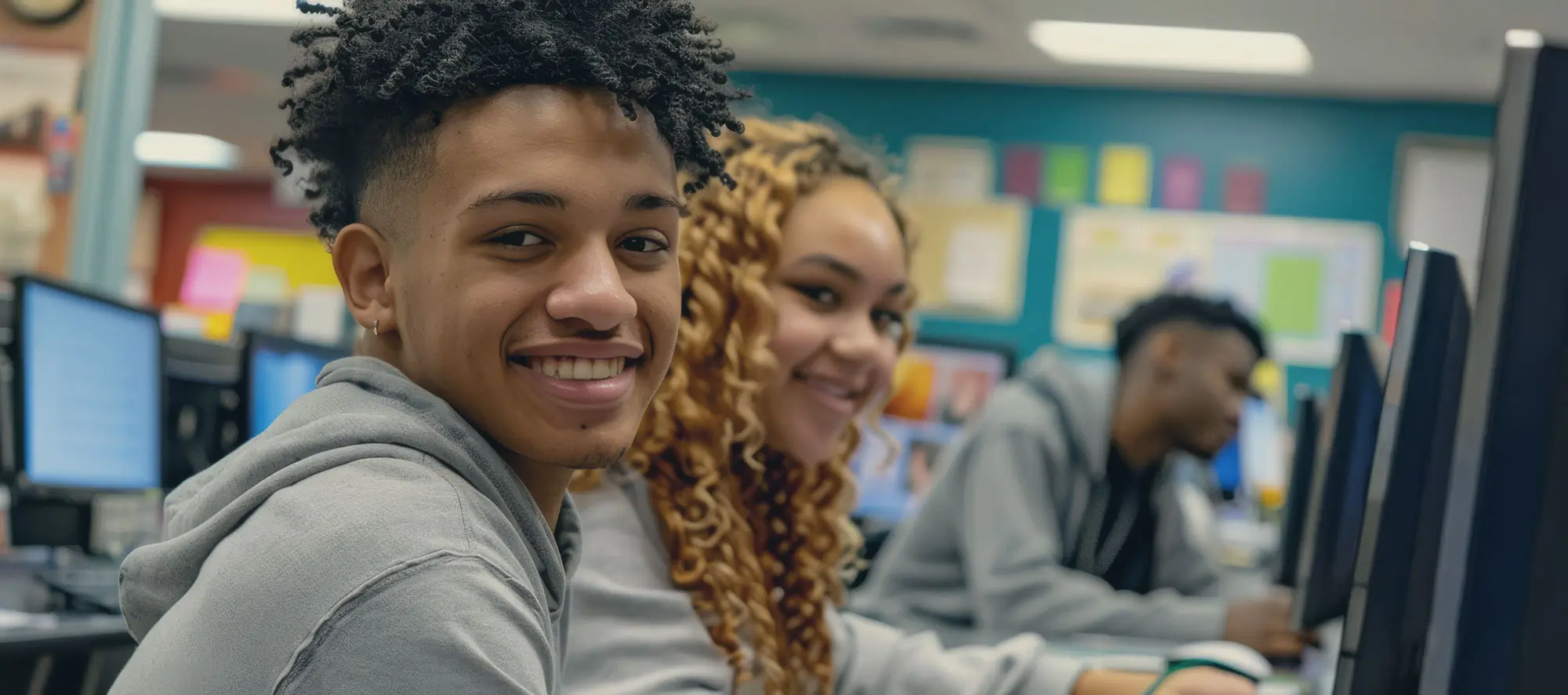 High School students in computer lab